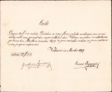 A2549N Chitanță olografă salariu &icirc;nvățător rom&acirc;n Vălcani Timiș 1897