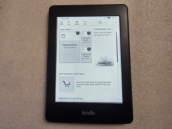 E-book reader Kindle Paperwhite 6th Gen. 6&quot; WiFi 4GB Black DP75SDI, iluminat
