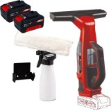 Einhell BRILLIANTO PXC + Twinpack - Aspirator pentru geamuri 280 mm 0.1 l accesorii + Set 2 acumulatori Li-Ion 18 V 4 Ah