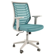 Scaun birou ergonomic SL Q320, mesh, mecanism inclinare, baza polipropilena, suport lombar, roti cauciucate, 90 kg, albastru gri