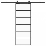 Usa glisanta cu set de feronerie neagra 76x205 cm Sticla ESG