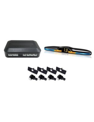 Senzori parcare cu display LED PK-666 tip OEM de 16.5mm Argintiu foto