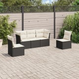 Cumpara ieftin Gossi set mobilier de gradina cu perne, 5 piese, negru, poliratan