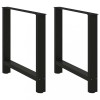 VidaXL Picioare masă de sufragerie negre, 2 buc., 80x(72-73) cm, oțel 4013312