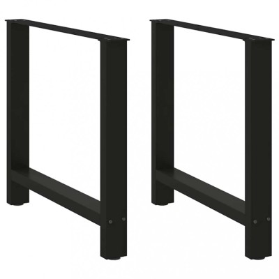 vidaXL Picioare masă de sufragerie negre, 2 buc., 80x(72-73) cm, oțel 4013312 foto