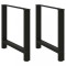 vidaXL Picioare masă de sufragerie negre, 2 buc., 80x(72-73) cm, oțel 4013312