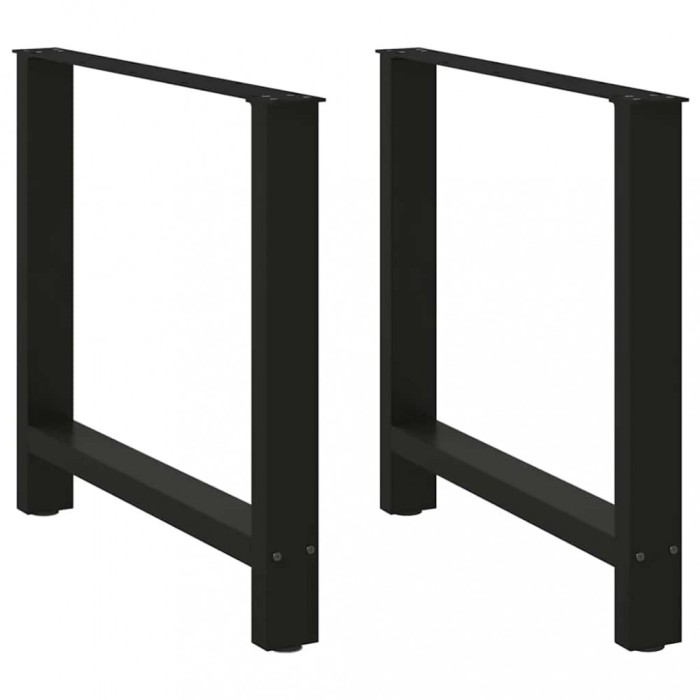 vidaXL Picioare masă de sufragerie negre, 2 buc., 80x(72-73) cm, oțel 4013312