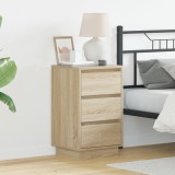 vidaXL Cabinet noapte cu LED Stejar Sonoma 39x34,5x65 cm Lemn prelucrat