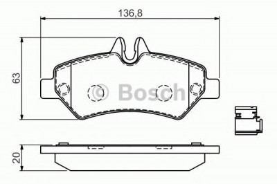 Set placute frana,frana disc VW CRAFTER 30-50 platou / sasiu (2F) (2006 - 2016) BOSCH 0 986 494 601 foto