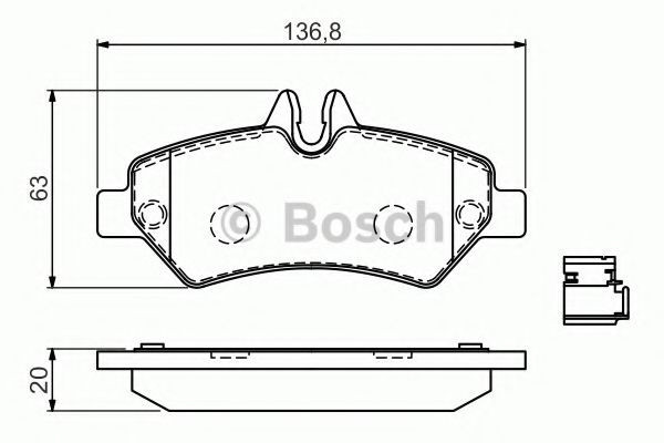 Set placute frana,frana disc VW CRAFTER 30-50 platou / sasiu (2F) (2006 - 2016) BOSCH 0 986 494 601