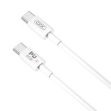 Cablu pentru incarcare si transfer de date XO NB-Q190B, 2X USB TYPE-C, 3A, 60W, 2M, ALB