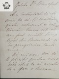 Scrisoare scrisa si semnata Eugen Statescu(1836-1905) om politic liberal