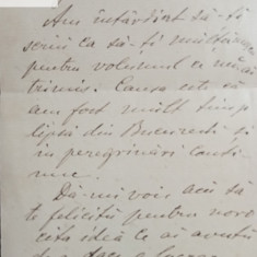 Scrisoare scrisa si semnata Eugen Statescu(1836-1905) om politic liberal