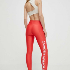 Under Armour leggins de antrenament Armour Branded culoarea rosu, cu imprimeu