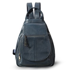 Rucsac dama din piele naturala, Clara, bleumarin