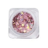 Decoratiuni pentru unghii - hexagon - roz, INGINAILS