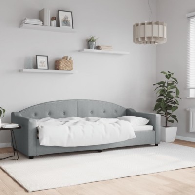 vidaXL Cadru de pat, gri deschis, 80x200 cm, material textil foto