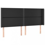 Cumpara ieftin Tablie de pat cu aripioare, negru, 203x16x118/128 cm, piele eco