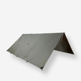 Adăpost TARP Bushcraft Bivuac 4x4 m Impermeabil kaki, Solognac