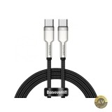 Cablu Date si Incarcare USB-C - USB-C Baseus Cafule Metal Series 100W 1m Negru CATJK-C01