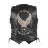 Vesta Moto Piele W-TEC Rockridge Neagra, 5XL, Barbati/Unisex, Cu Petece, Buzunare, Sireturi Laterale, Stil Rock/Casual
