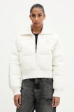 Tommy Jeans geacă culoarea bej, de iarnă, oversize, DW0DW21659