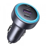 Incarcator Auto UGREEN EC307, 30W, 3A, 1 x USB-C - 2 x USB-A, Gri