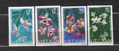 VIETNAM 1966 &amp;ndash; FLORI, ORHIDEE, SERIE DEPARAIATA, NDT, NESTAMPILATA, DB1 foto