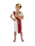 Costum Imparat Roman Baieti, 130cm (7-8 ani), Kidmania - Tunica, Esarfa si Coroana - Carnaval, Petreceri Tematice