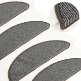 vidaXL Covorașe pentru trepte scară, 15 buc., gri, 56x17x3 cm