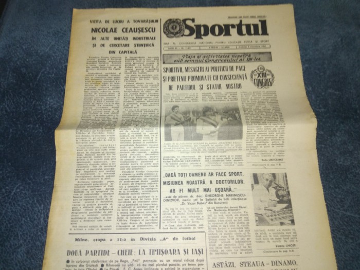 ZIARUL SPORTUL 3 NOIEMBRIE 1984