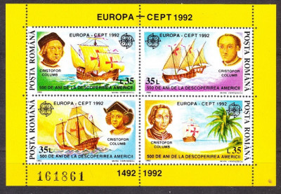 C2199 - Romania 1992 - Europa-cept colita neuzata,perfecta stare foto