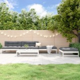 VidaXL Set mobilier relaxare de grădină 5 piese alb lemn masiv de pin