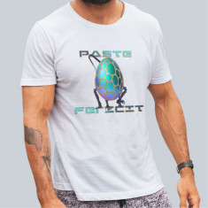 Tricou personalizat barbat "PASTE FERICIT OU ALIEN", Alb, Marime L