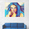 Tablou Canvas, Portret Albastru Fata - 20 x 25 cm