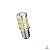 LED Auto P21/5W BAY15D, Lupa, Dubla Intensitate, Lumina Rosie, 1157