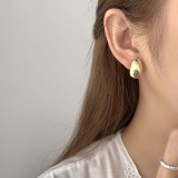 Cumpara ieftin Cercei pe Ureche din Argint 925 Placati cu Aur , Model Picatura Fluida Bob de Orez (Teardrop Studs)