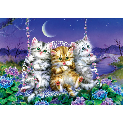 Puzzle 500 piese - Moonlight Swing Kittens-Kayomi Harai foto