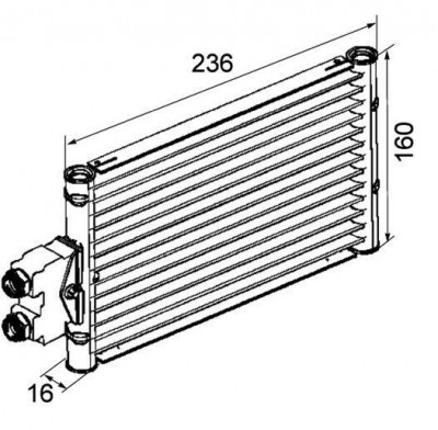 Radiator racire ulei motor, termoflot OEM/OES (Behr) Mercedes Clasa CLK (W209), 04.2006-2010, motor 5.5 V8, 285 kw, benzina, cv automata, 235x161x16 foto