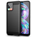 Husa pentru Realme 8 4G / 8 Pro 4G, Techsuit Carbon Silicone, Black