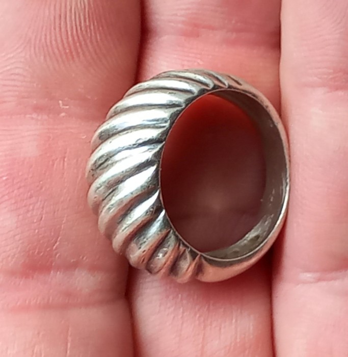 (37) INEL DIN ARGINT, DAMA, VINTAGE, MODEL FRUMOS, DIAMETRU INTERIOR 17 MM
