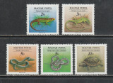 Ungaria 1989 - Conservarea Naturii Reptile 5v MNH, Nestampilat
