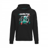 Mercedes AMG Petronas hanorac de bărbați cu glugă Lewis 44 sweatshirt black F1 Team 2022 - XXL