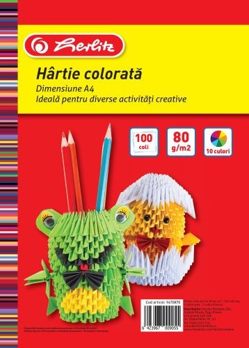 Hartie color a4 80gr top 100 diverse culori