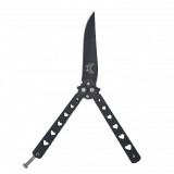 Cutit fluture Butterfly, Balisong 20 cm, negru, model inima