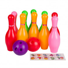 Set bowling pentru copii, 10 popice, 2 bile, 3 ani+, Multicolor foto