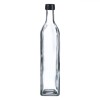 Recipient Sticlă Ulei, Capacitate 0,5L, Transparent, Capac Negru, Gura De Scurgere Integrată, Oem