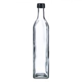 Recipient Sticlă, Capacitate 0,75L, Capac Negru, Gura De Scurgere Integrată, Transparent, Oem