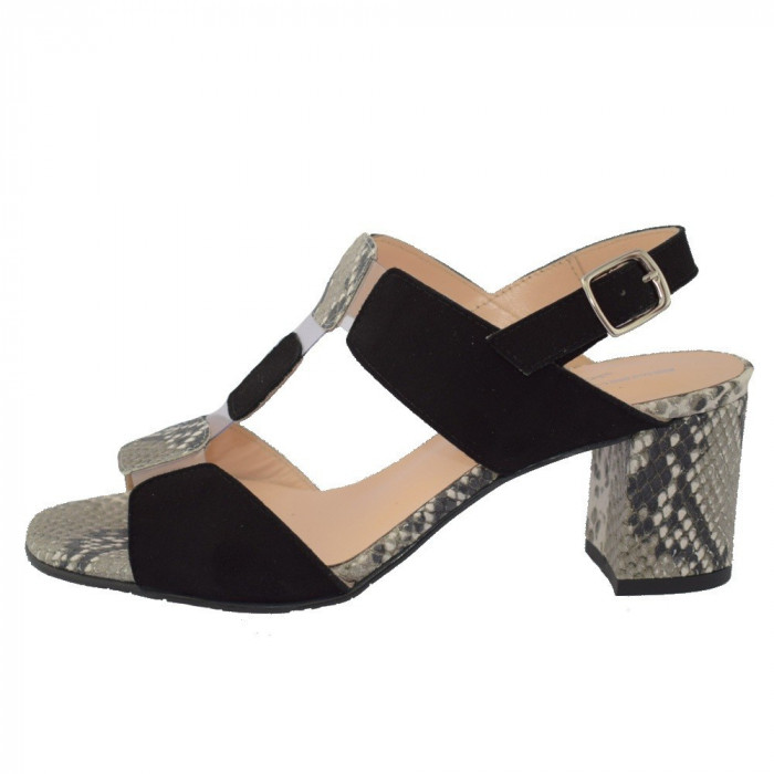 Sandale dama, din piele naturala, Brenda Zaro, T2055C-01-84, negru