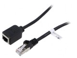 Prelungitor RJ45 F/UTP 5e 1,5m PVC negru 26AWG